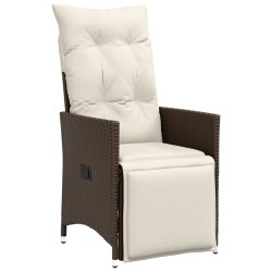 Ensemble de bistro de jardin 5 pcs coussins marron poly rotin 649232649232
