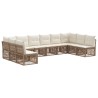 Ensemble de canapé de jardin 10 pcs Beige polyrotin 649246649246