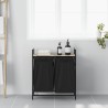Panier à linge à 2 compartiments avec étagère chêne Sonoma 649251649251