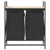 Panier à linge à 2 compartiments avec étagère chêne Sonoma 649251649251