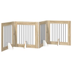 Porte de chien pliable avec supports 4 pcs Chêne Sonoma 321 cm 649258649258