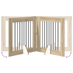 Porte de chien pliable avec supports 4 pcs Chêne Sonoma 321 cm 649258649258