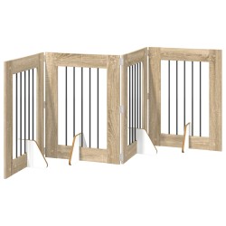 Porte de chien pliable avec supports 4 pcs Chêne Sonoma 241 cm 649259649259