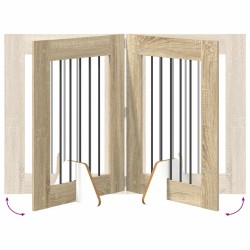 Porte de chien pliable avec supports 4 pcs Chêne Sonoma 241 cm 649259649259