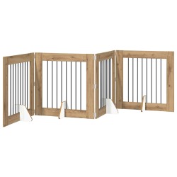 Porte de chien pliable avec supports 4 pcs Chêne artisanal 649261649261