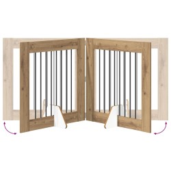 Porte de chien pliable avec supports 4 pcs Chêne artisanal 649261649261