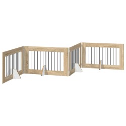 Porte de chien pliable avec supports 4 pcs Chêne Sonoma 401 cm 649263649263
