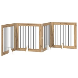 Porte de chien pliable avec supports 4 pcs Chêne artisanal 649264649264