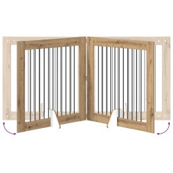 Porte de chien pliable avec supports 4 pcs Chêne artisanal 649264649264