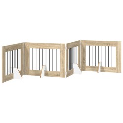 Porte de chien pliable avec supports 4 pcs Chêne Sonoma 321 cm 649265649265