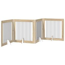 Porte de chien pliable avec supports 4 pcs Chêne Sonoma 401 cm 649266649266