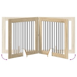 Porte de chien pliable avec supports 4 pcs Chêne Sonoma 401 cm 649266649266