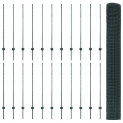 Clôture en fil soudé avec poteaux 50 x 1,2 m Vert Maille 649275649275