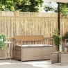 Banc de rangement de jardin avec coussin beige résine tressée 649290649290