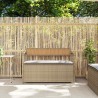 Banc de rangement de jardin avec coussin beige résine tressée 649290649290