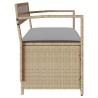 Banc de rangement de jardin avec coussin beige résine tressée 649290649290