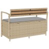 Banc de rangement de jardin avec coussin beige résine tressée 649290649290