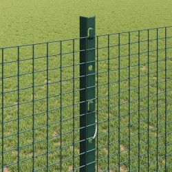 Clôture en fil soudé avec poteaux 10 x 1,2 m Vert Maille 649291649291