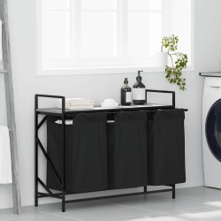 Panier à linge 3 compartiments avec étagère Gris Sonoma 649307649307