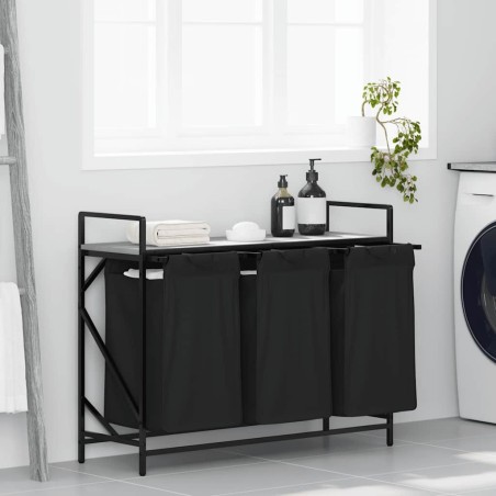 Panier à linge 3 compartiments avec étagère Gris Sonoma 649307649307
