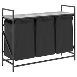 Panier à linge 3 compartiments avec étagère Gris Sonoma 649307649307