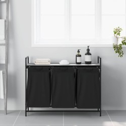 Panier à linge 3 compartiments avec étagère Gris Sonoma 649307649307