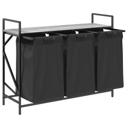 Panier à linge 3 compartiments avec étagère Gris Sonoma 649307649307