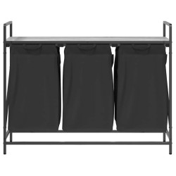 Panier à linge 3 compartiments avec étagère Gris Sonoma 649307649307
