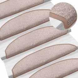 Tapis d'escalier auto-adhésifs 15 pcs Marron Clair 649313649313