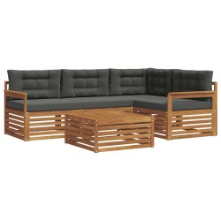 Ensemble de canapés d'extérieur 5 pcs Naturel et Anthracite 649320649320