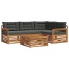 Ensemble de canapés d'extérieur 5 pcs Naturel et Anthracite 649320649320