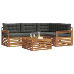 Ensemble de canapés d'extérieur 5 pcs Naturel et Anthracite 649320649320