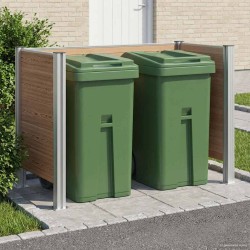 Clôture de poubelle Marron 161 x 85 x 115 cm Aluminium et WPC 649326649326