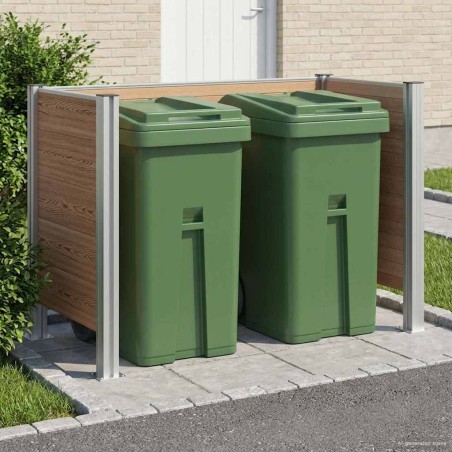 Clôture de poubelle Marron 161 x 85 x 115 cm Aluminium et WPC 649326649326