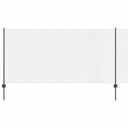 Clôture en fil soudé avec poteaux 10 x 1,2 m Vert Maille 649329649329
