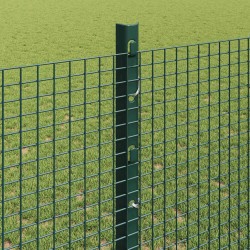 Clôture en fil soudé avec poteaux 10 x 1,2 m Vert Maille 649329649329
