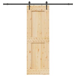 Porte coulissante NARVIK Naturel et noir 70 x 210 cm (213,5 cm) 649331649331