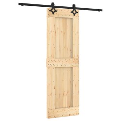 Porte coulissante Naturel et noir 70 x 210 cm 649335649335