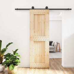 Porte coulissante Naturel et noir 70 x 210 cm 649337649337