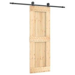 Porte coulissante Naturel et noir 70 x 210 cm 649337649337