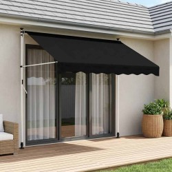 Auvent rétractable manuel Noir 400 cm 649345649345