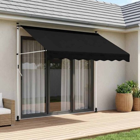 Auvent rétractable manuel Noir 400 cm 649345649345