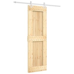 Porte coulissante Naturel et Blanc 70 x 210 cm 649348649348