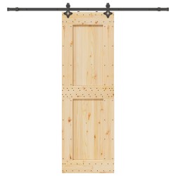 Porte coulissante NARVIK Naturel et noir 70 x 210 cm (213,5 cm) 649349649349