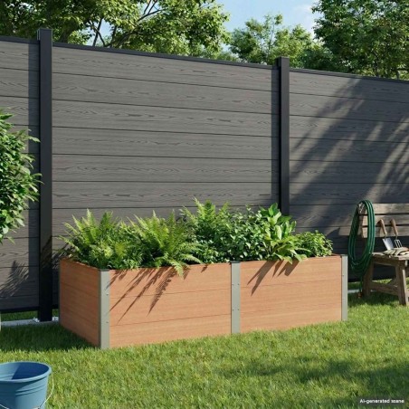 Jardinière surélevée Marron 200 x 100 x 54 cm 649360649360