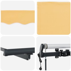 Auvent rétractable Sable 450 × 300 cm Tissu et Aluminium 649361649361
