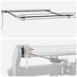 Auvent rétractable Sable 450 × 300 cm Tissu et Aluminium 649361649361