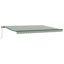 Auvent rétractable Vert et blanc 450 × 300 cm 649366649366