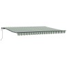 Auvent rétractable Vert et blanc 450 × 300 cm 649366649366