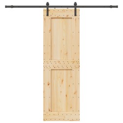 Porte coulissante NARVIK Naturel et noir 70 x 210 cm (213,5 cm) 649367649367